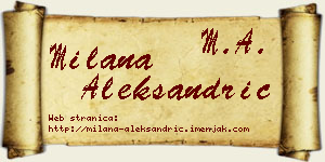 Milana Aleksandrić vizit kartica